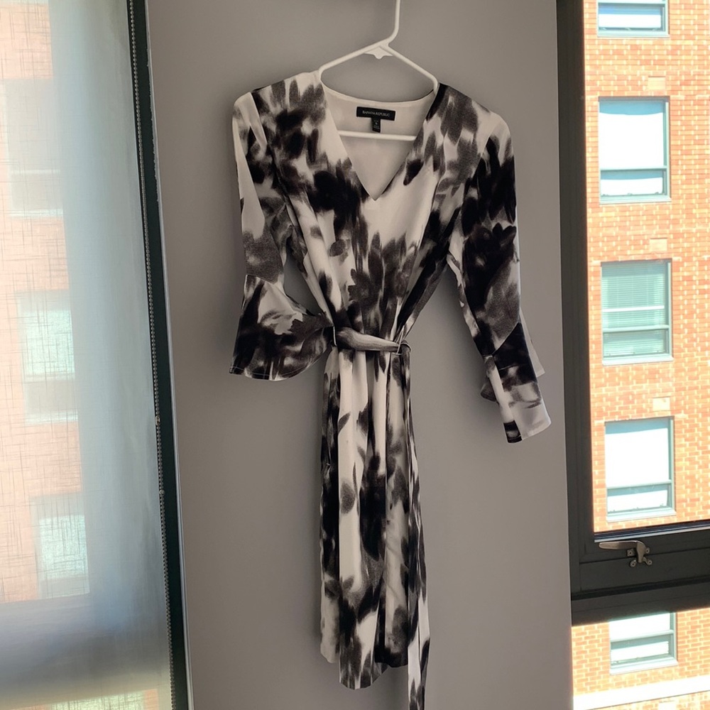 Black and white tie work dress